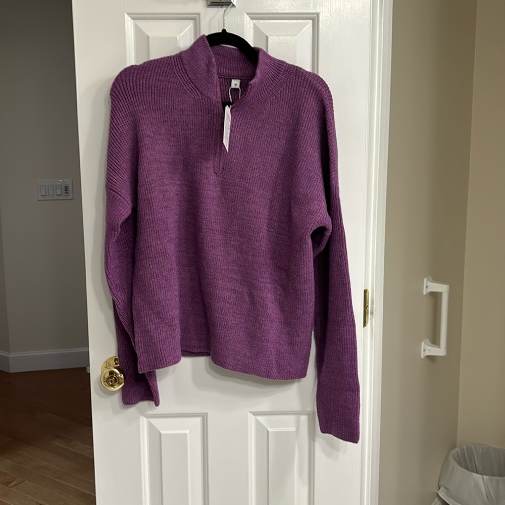 Purple quarter zip sweater